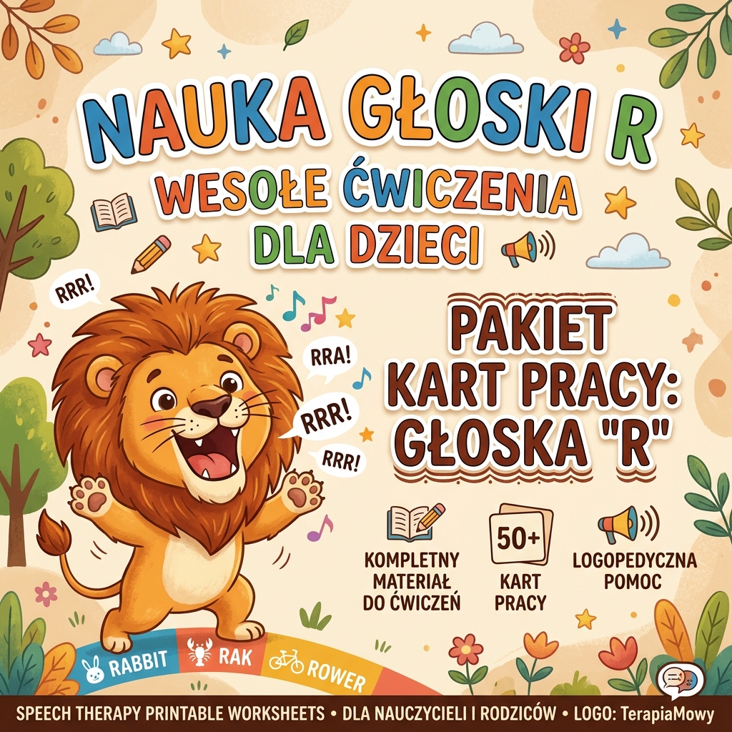 Pionizacja i Głoska R — Pogromca Rotacyzmu (Karty Pracy PDF)